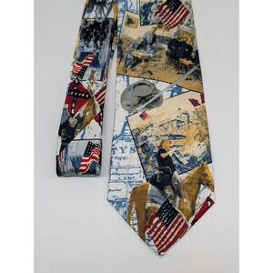 Civil War Theme Tie Necktie Handmade Steven Harris‎ US History Flags Patriotic